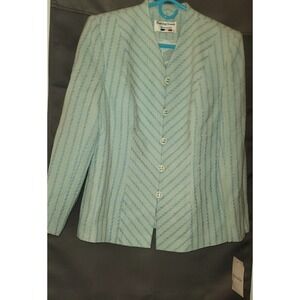 Vintage Dancing Queen Versalle Blue Striped Teal Blazer New With Tags Sz 42EU